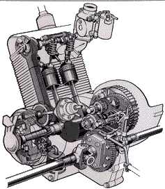 Schnittmodell 2 Zylinder Prinz Motor